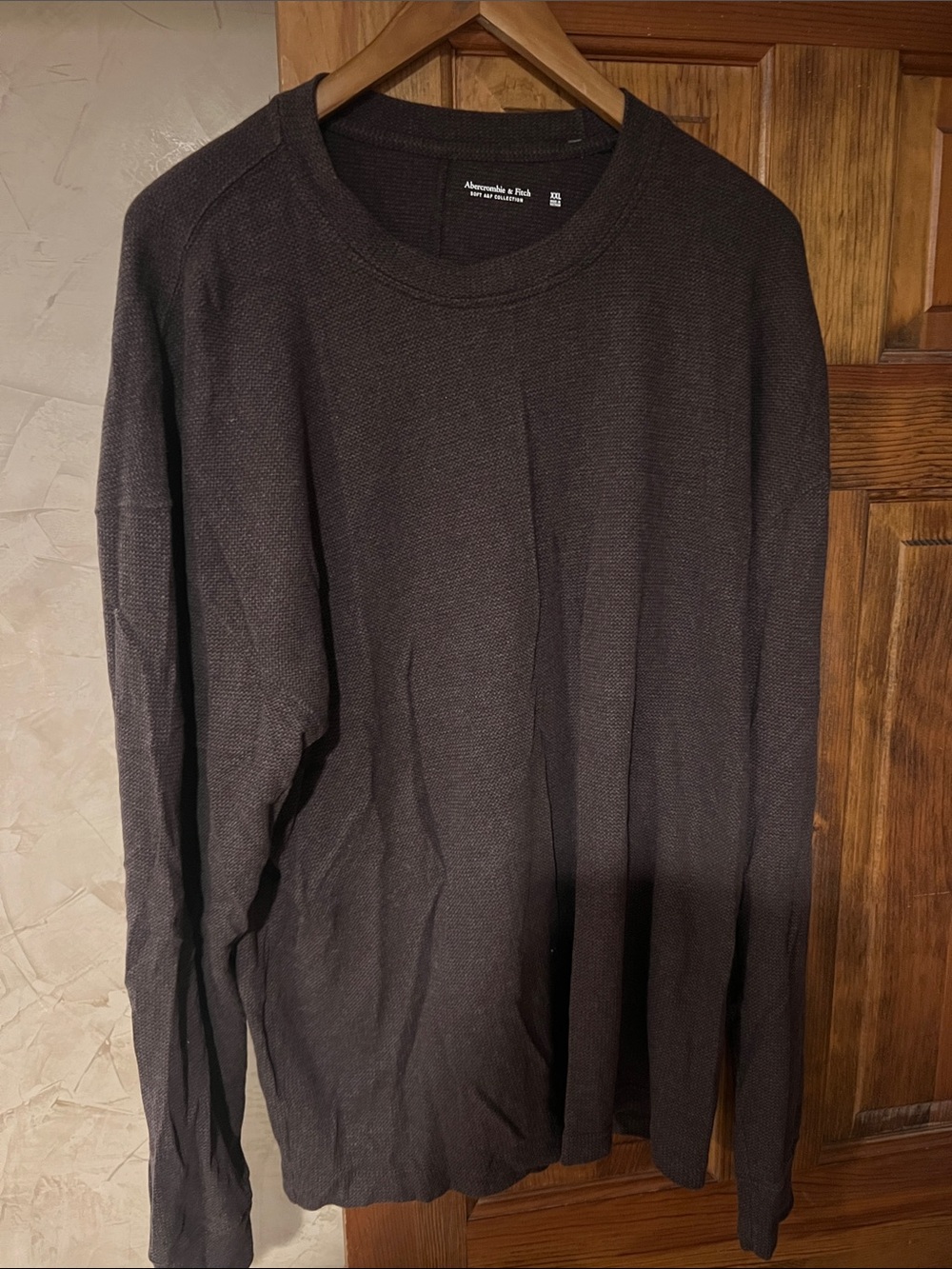 Abercrombie & Fitch Brown Waffle Knit Long Sleeve Top